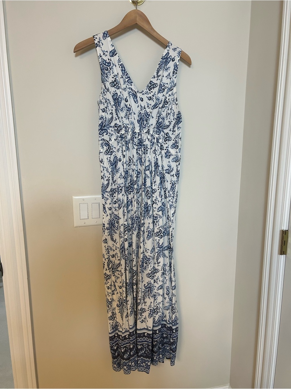 Lucky Brand Maxi Dress with Blue Floral Paisley Print